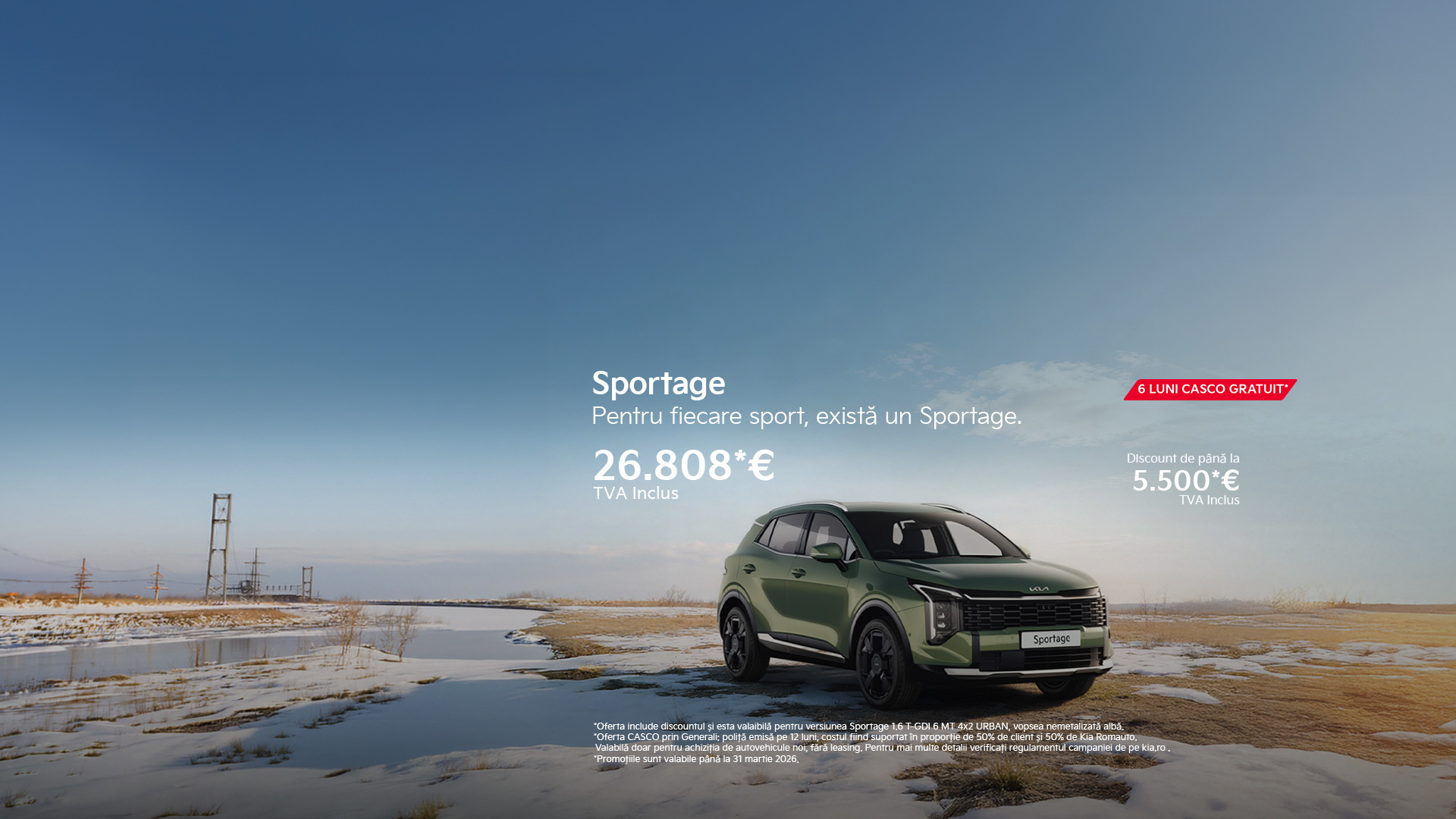 Promoție Kia Sportage - până la 5500 Euro (TVA inclus)